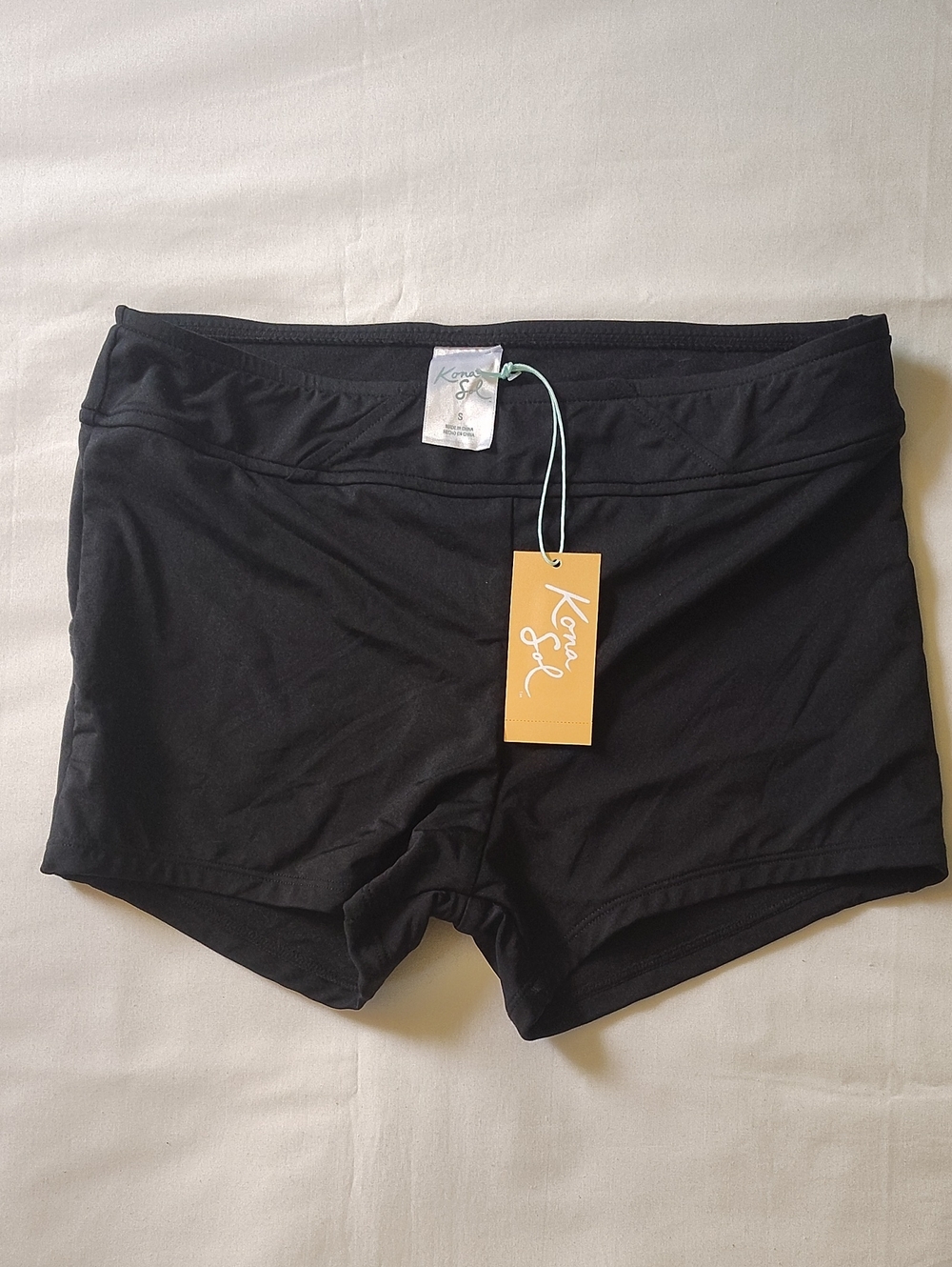 Kona Sol Black Women's Swim Shorts Small NWT